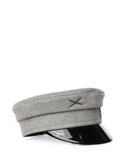 Ruslan Baginskiy Logo-embroidered Baker Boy Hat In Gray