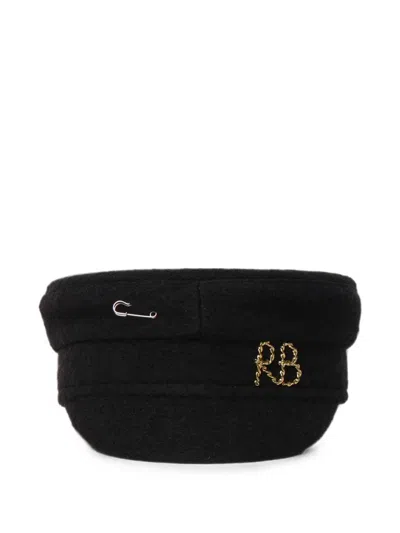 Ruslan Baginskiy Logo-plaque Safety-pin Baker Boy Hat In Black