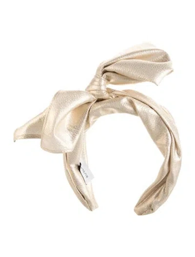 Pre-owned Ruslan Baginskiy Metallic Bow Headband In Gold/metallic