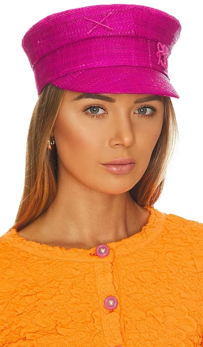 Ruslan Baginskiy Monogram-embellished Baker Boy Cap In Pink