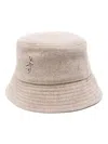 Ruslan Baginskiy Monogram-embellished Bucket Hat In Neutrals
