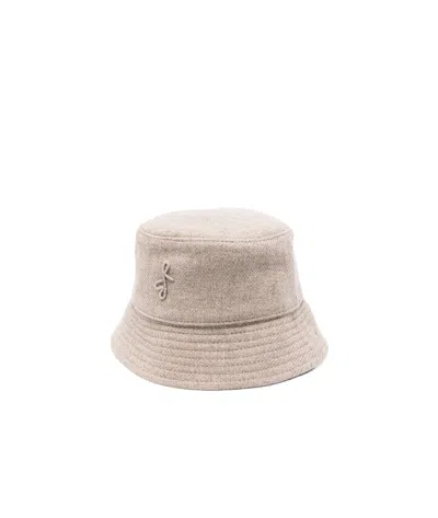 Ruslan Baginskiy Monogram-embellished Bucket Hat In Nude