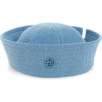 Ruslan Baginskiy Monogram Embellished Denim Sailor Hat In Metallic