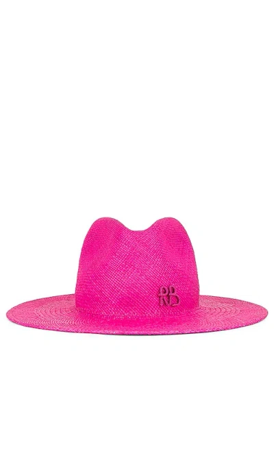 Ruslan Baginskiy Monogram-embellished Fedora Hat In Fuchsia