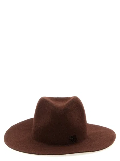 Ruslan Baginskiy Monogram-embellished Fedora Hats Brown