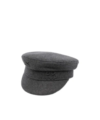 Ruslan Baginskiy Monogram-embroidered Baker Boy Cap In Grey
