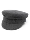 Ruslan Baginskiy Monogram-embroidered Baker Boy Cap In Gray