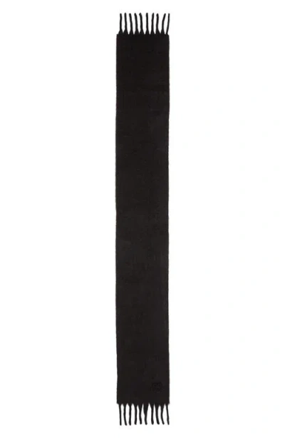 Ruslan Baginskiy Monogram Embroidered Fringe Scarf In Black