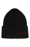 Ruslan Baginskiy Monogram Embroidered Merino Wool Beanie In Black