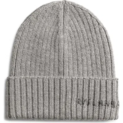 Ruslan Baginskiy Monogram Embroidered Merino Wool Beanie In Gray