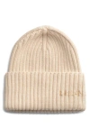 Ruslan Baginskiy Monogram Embroidered Merino Wool Beanie In Orange