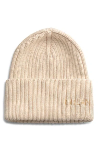 Ruslan Baginskiy Monogram Embroidered Merino Wool Beanie In Orange