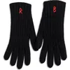 Ruslan Baginskiy Monogram Embroidered Merino Wool Gloves In Black