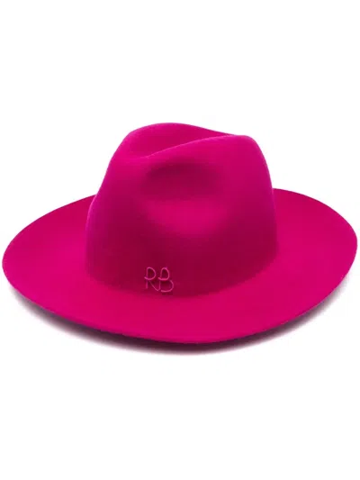 Ruslan Baginskiy Monogram Fedora Hat In Rosa