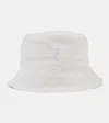 Ruslan Baginskiy Monogram Linen Bucket Hat In White