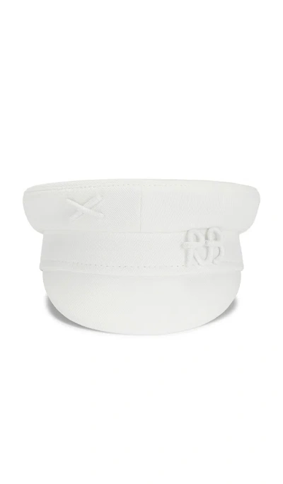 Ruslan Baginskiy Monogram-embellished Baker Boy Cap In Neutral