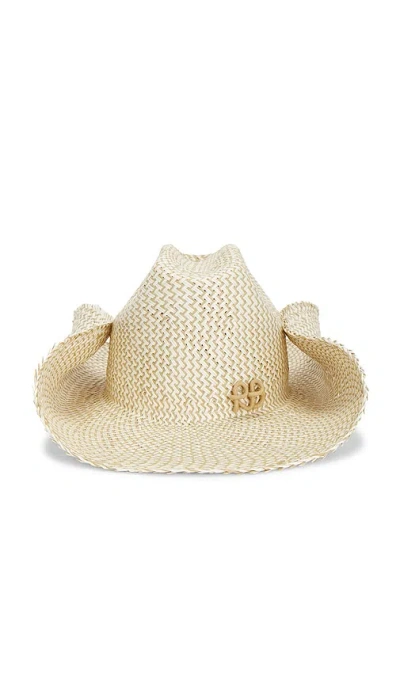 Ruslan Baginskiy Monogram-embellished Straw Cowboy Hat In Green
