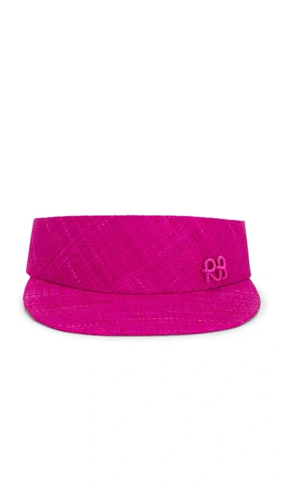 Ruslan Baginskiy Monogram-embellished Straw Visor Hat In Neutral