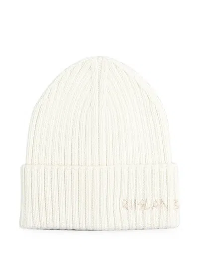 Ruslan Baginskiy Monogram-embroidered Ribbed Beanie Hat In Orange