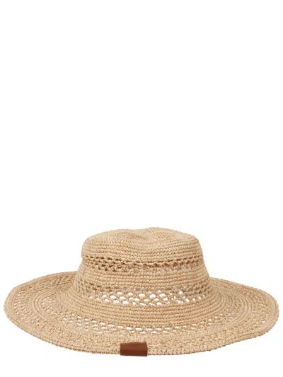 Ruslan Baginskiy Natural Straw Open Weave Hat In Beige