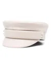 Ruslan Baginskiy Neutral Faux-leather Baker Boy Cap In Neutrals