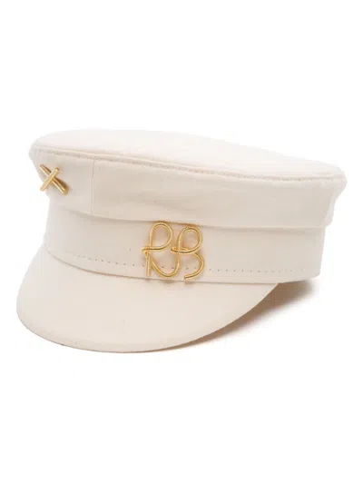 Ruslan Baginskiy Neutral Monogram-appliqué Baker Boy Hat In Neutrals