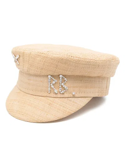 Ruslan Baginskiy Baker Boy Straw Cap In Neutrals