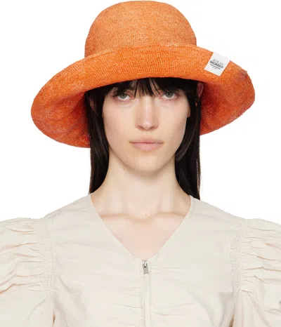 Ruslan Baginskiy Orange Straw Bucket Hat