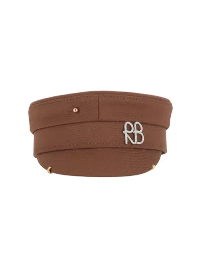 Ruslan Baginskiy "pierced Baker Boy" Hat Brown
