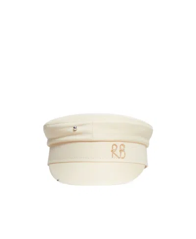 Ruslan Baginskiy Pierced Baker Boy Hat In White