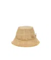 Ruslan Baginskiy Woven Raffia Bucket Hat With Frayed Edge In Beige