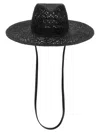 Ruslan Baginskiy Woven Raffia Fedora Hat In Black