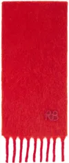 Ruslan Baginskiy Red Fringed Alpaca-blend Mid Scarf In Orange