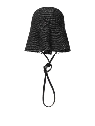 Ruslan Baginskiy Reversible Raffia Hatbag Shoulder Bag In Black