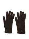 Ruslan Baginskiy Ribbed Embroidered Gloves In Black