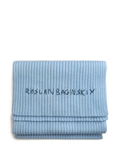 Ruslan Baginskiy Ribbed Scarf In Blue