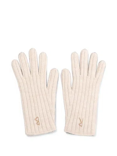 Ruslan Baginskiy Ribbed-knit Monogram Gloves In Pink