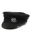Ruslan Baginskiy Pierced Baker Boy Cap In Black
