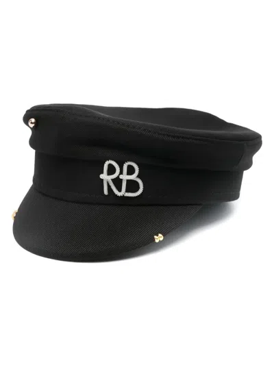 Ruslan Baginskiy Pierced Baker Boy Cap In Black