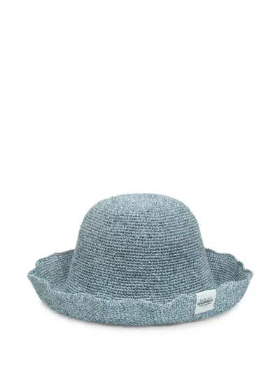 Ruslan Baginskiy Scallop-edge Interwoven Bucket Hat In Blue