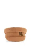 Ruslan Baginskiy Embroidered Wool Baker Boy Hat In Beige