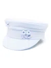 Ruslan Baginskiy Linen Baker Boy Cap With Curved Peak In Sky Blue