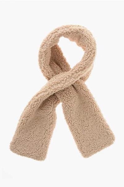 Ruslan Baginskiy Solid Color Teddy Scarf In Neutral