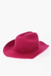 Ruslan Baginskiy Solid Color Wool Felt Cowboy Hat With Embossed Monogram