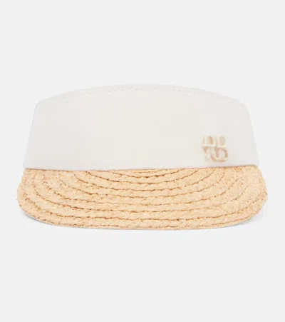 Ruslan Baginskiy Visor Aus Stroh Und Leinen In Weiss