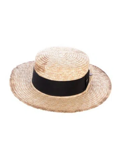 Pre-owned Ruslan Baginskiy Straw Boater Hat In Neutrals