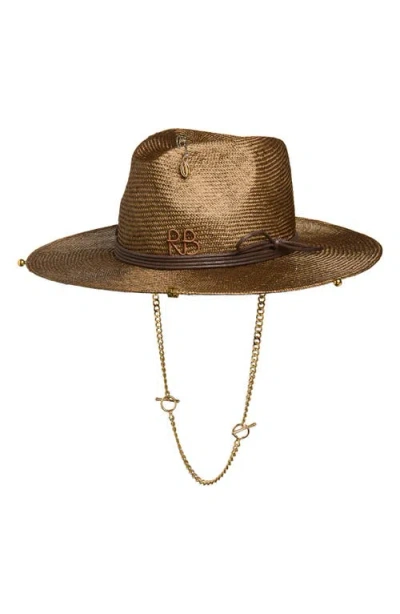 Ruslan Baginskiy Straw Fedora Hat In Brown