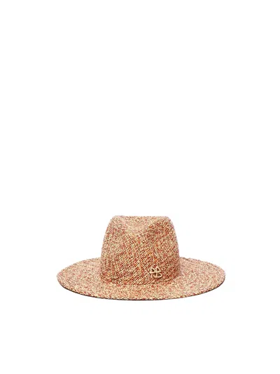 Ruslan Baginskiy Hat With Wide Brim In Beige Red