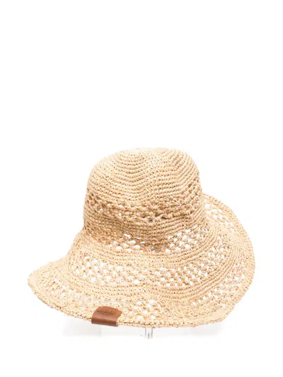 Ruslan Baginskiy Straw Knit Hat In Brown