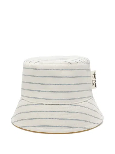 Ruslan Baginskiy Striped Label Bucket Hat In Gray